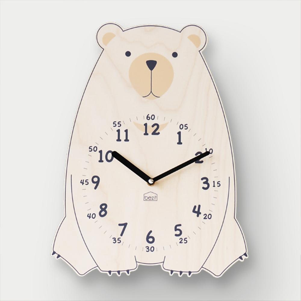 Brown Bear non-ticking Silent Wall Clock