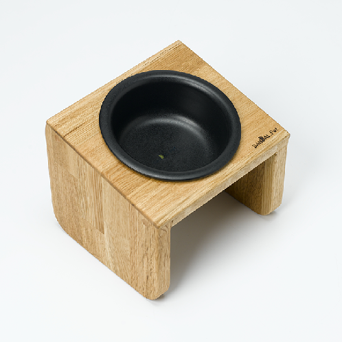 oakwood&milk bowl set | Raised Pet Feeder, pet furniture, pet bowls