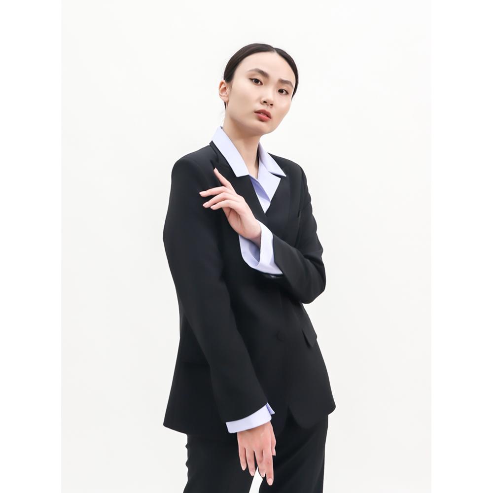 SUITHEEL LOOSE FIT BELTED SINGLE SUIT - BLACK