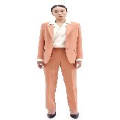 SUITHEEL LOOSE FIT BELTED SINGLE SUIT - SALMON