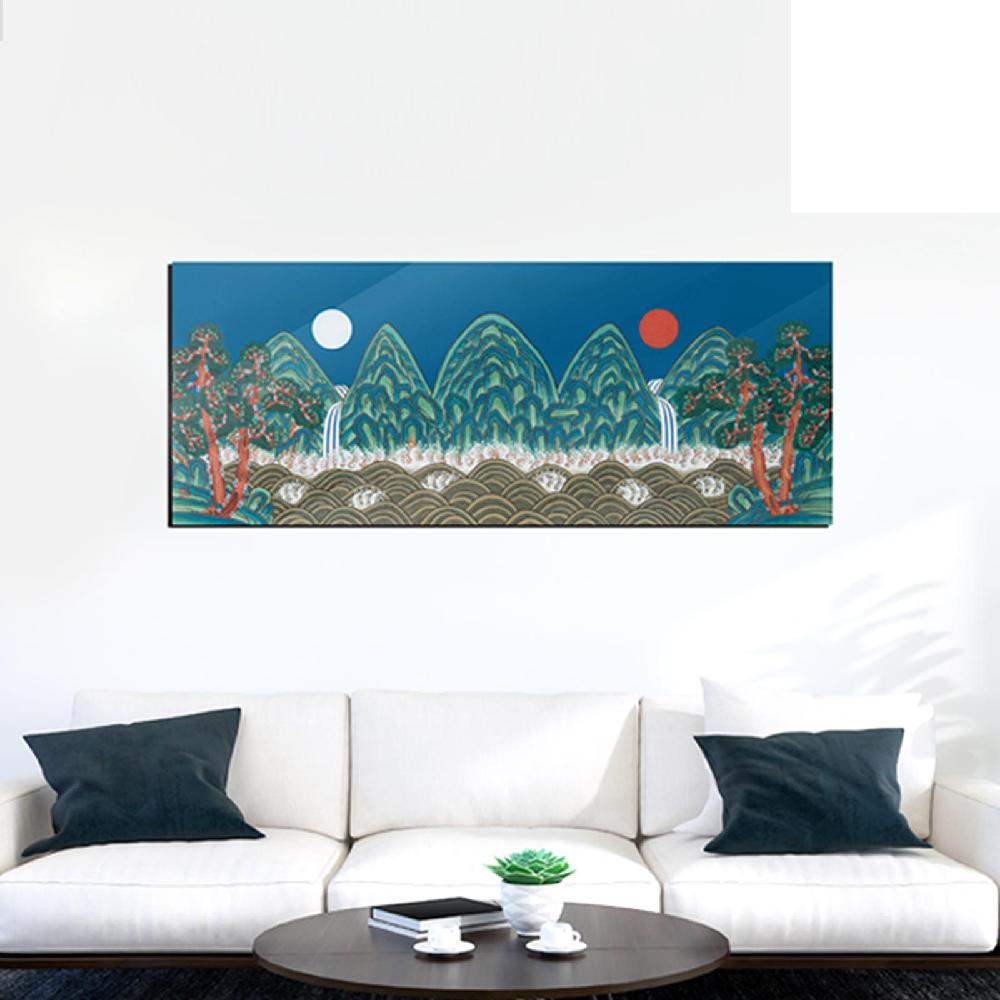 Korean Folk Art Frameless Art Print, minhwa drawing Korean art poster for home deco_'Ilwolobong'