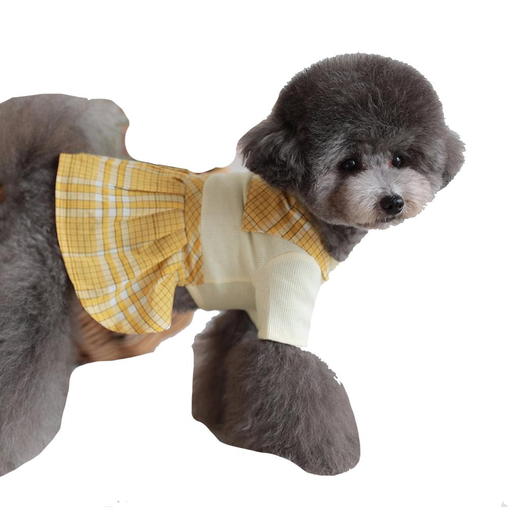 Rora Check Sailor One-piece (Yellow / S size)