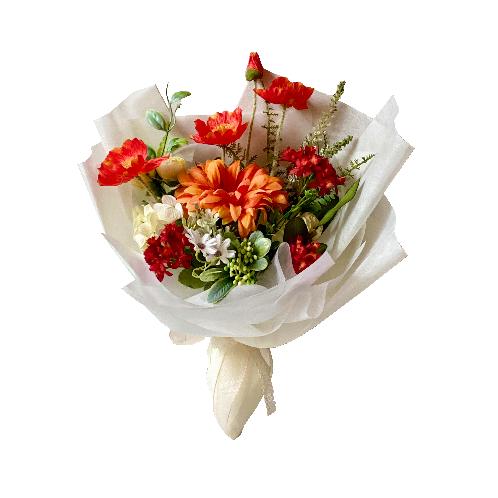 Artificial Poppy Bouquet  (Coral Sunset)