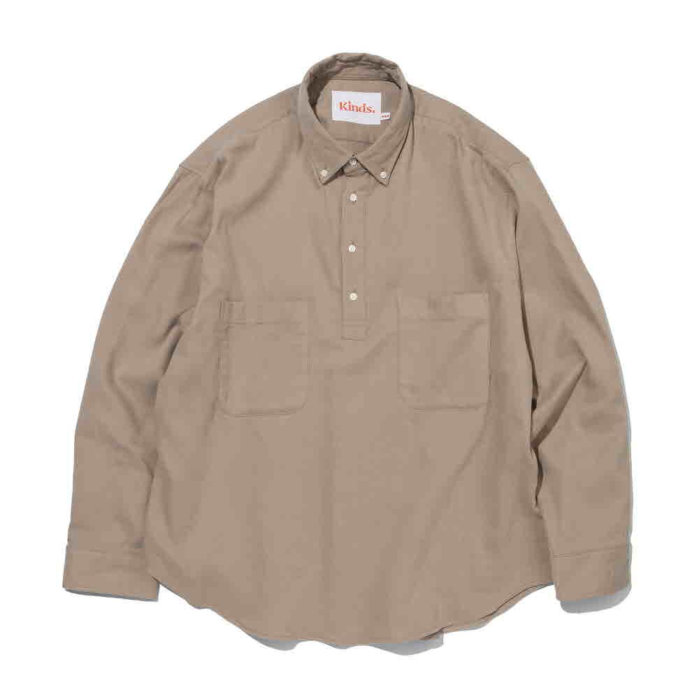 PEACH TWILL PULLOVER BUTTON DAWN SHIRT