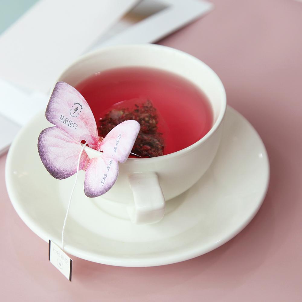 3 Butterfly Tea Bag Pink Gift Box
