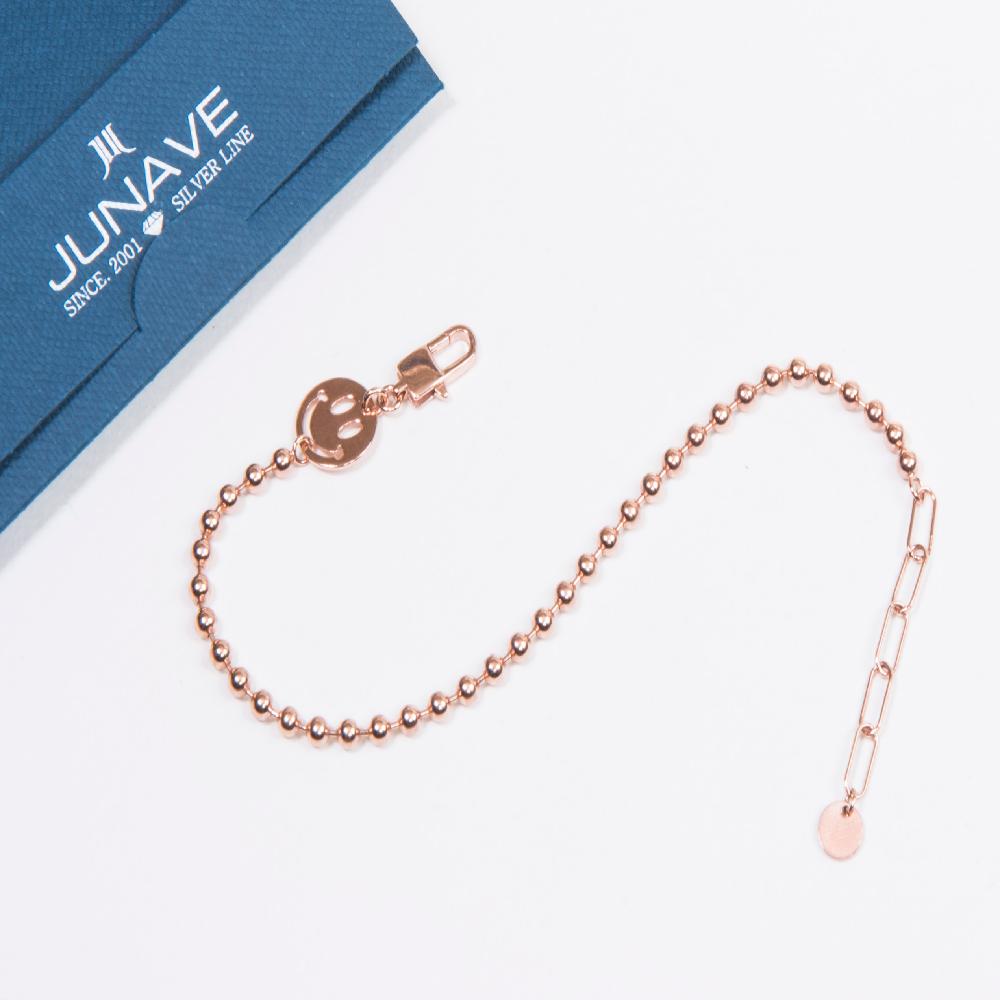 Smile 3 mm ball fashion silver bracelet