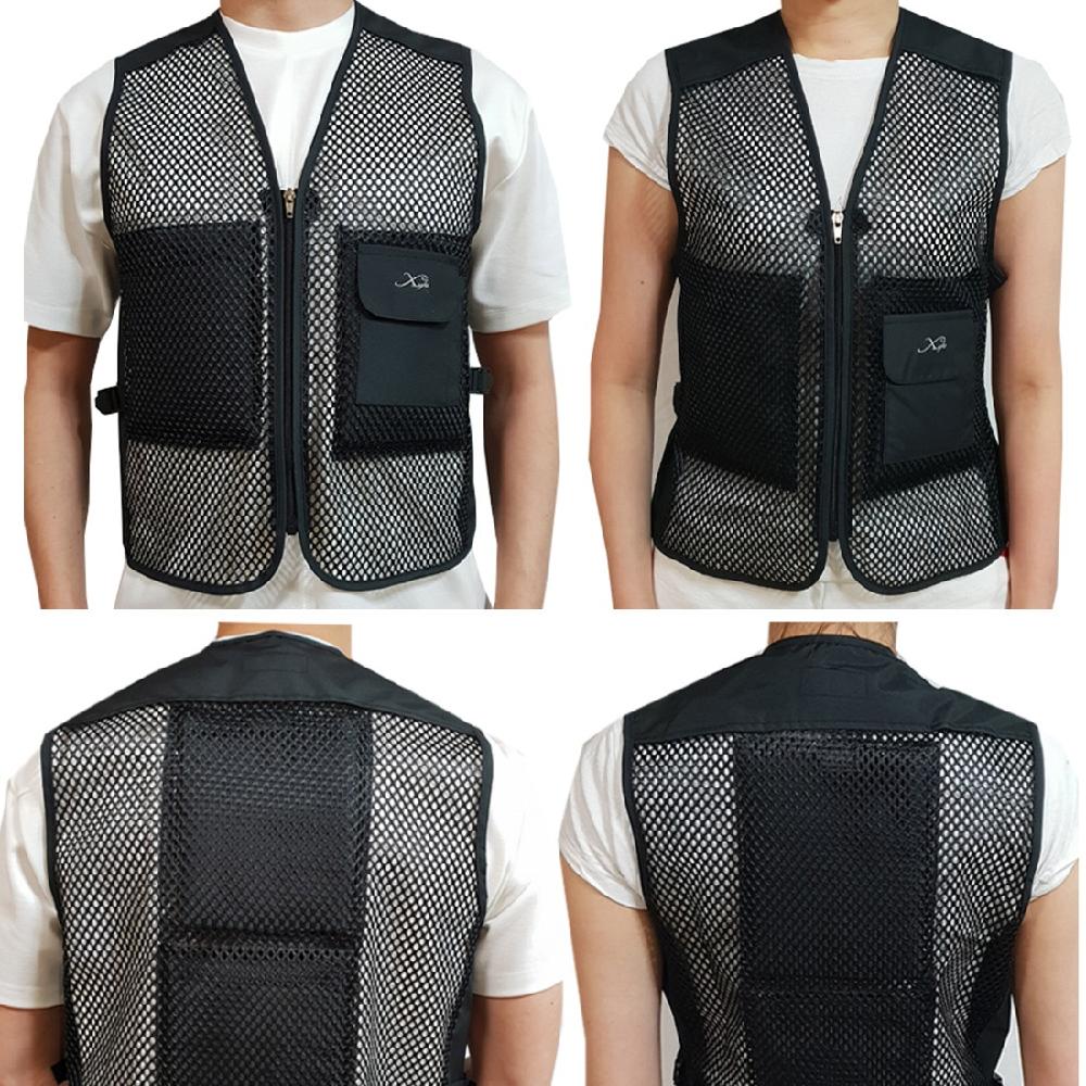 XYLO Cool Vest, Ice Cooling Vest Suitable for Indoor and Outdoor Use (Gray, Gold)