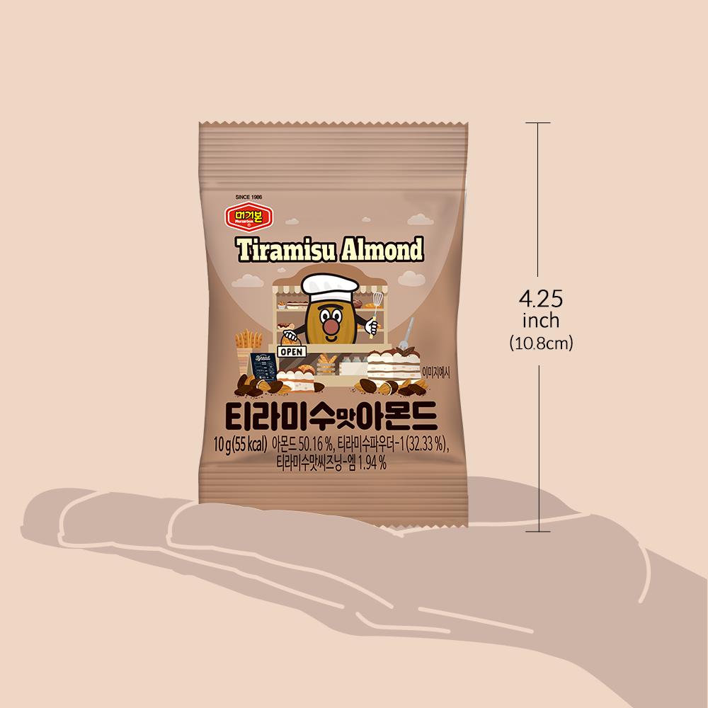 Tiramisu Almonds ,Korean Snacks, Healthy Snacks, Office, School, Work, 10g