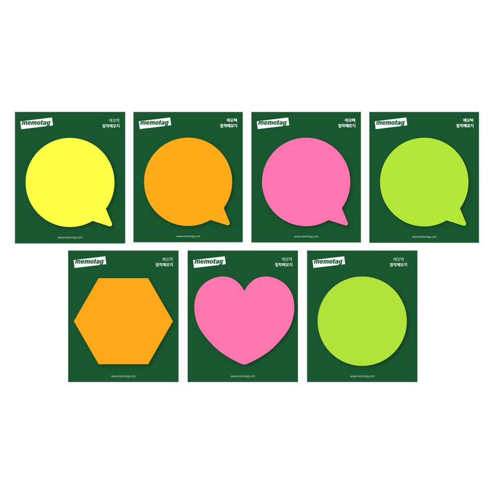 [Shape Sticky Notes] Speech bubble, Hexagon, Heart,Circle shaped Sticky Notes
