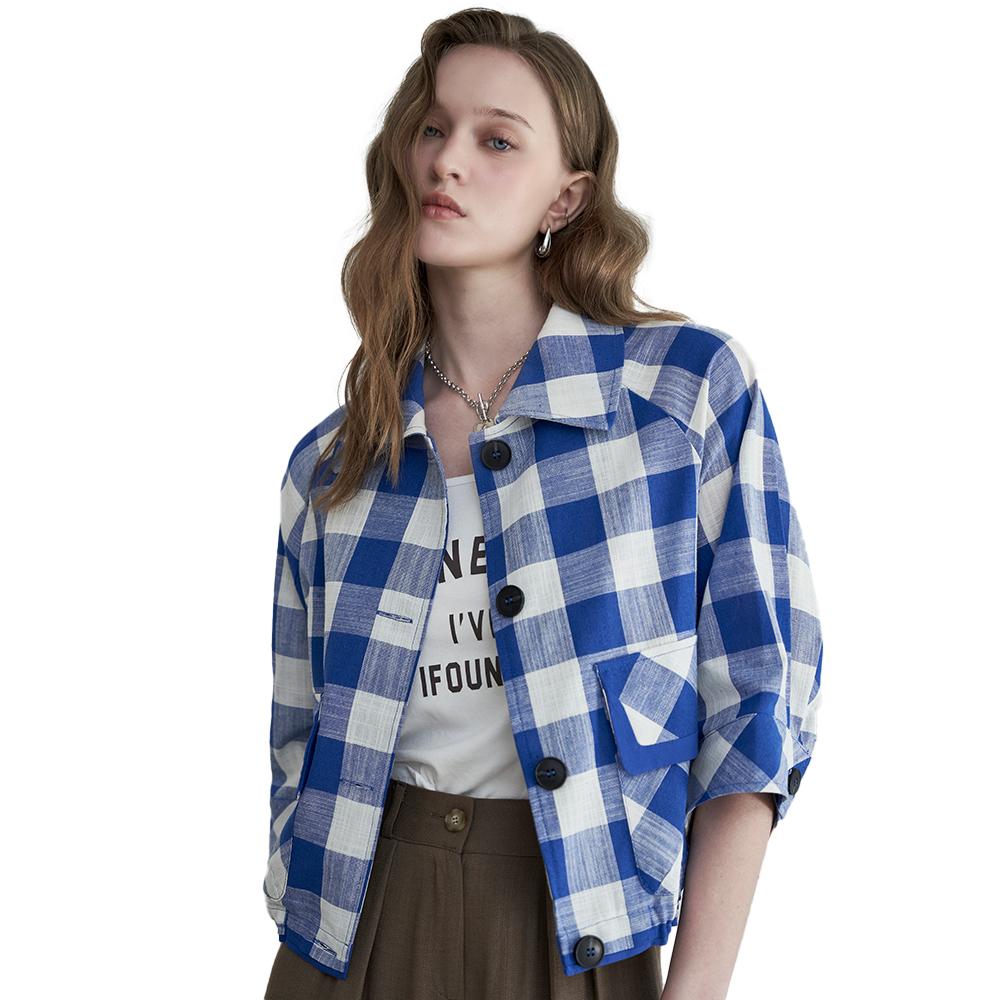 Patch Check Half-Sleeve Jacket