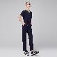 detail image5 Women's-Zipper-Pocket-Split-Hem-Scrub-Pants-Eco-Navy